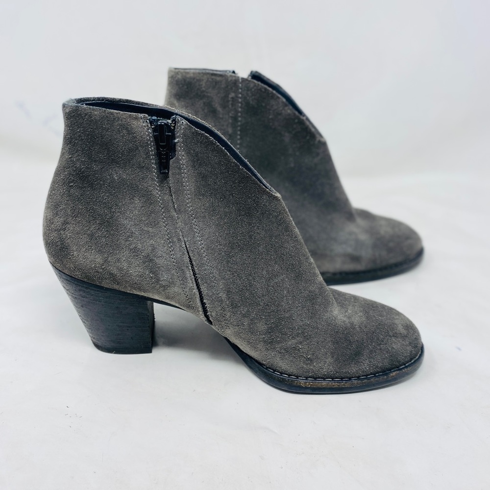Paul Green grey distressed suede ankle booties